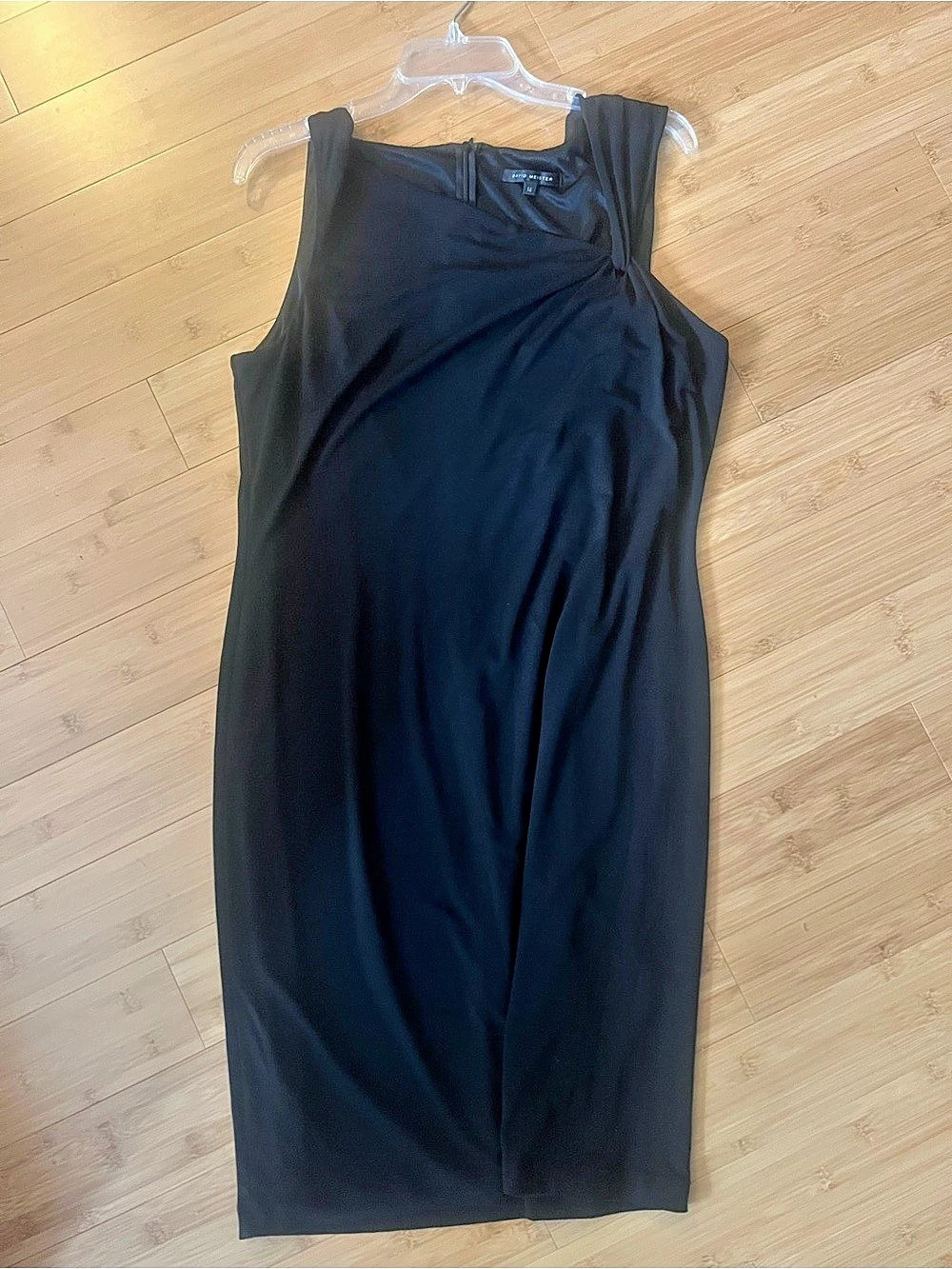 David Meister Black Sleeveless Midi Dress Size 14 Like New